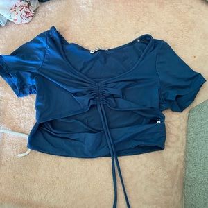Blue crop top plus
